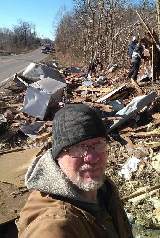 Shawn Huber, assistant pastor of World Harvest Church in Hillsboro, went to Kentucky in December to help with the tornado relief with other members of the Rural America Missions Network.